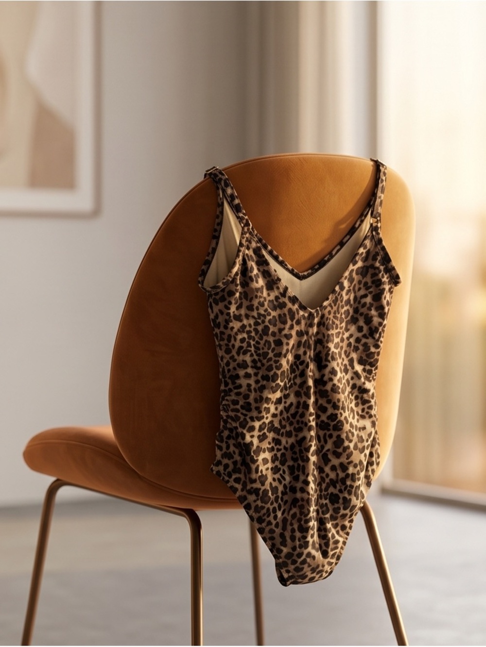 Aqua Green Leopard Print One-Piece Swimsuit in Brown and Black - Picture 5 of 8